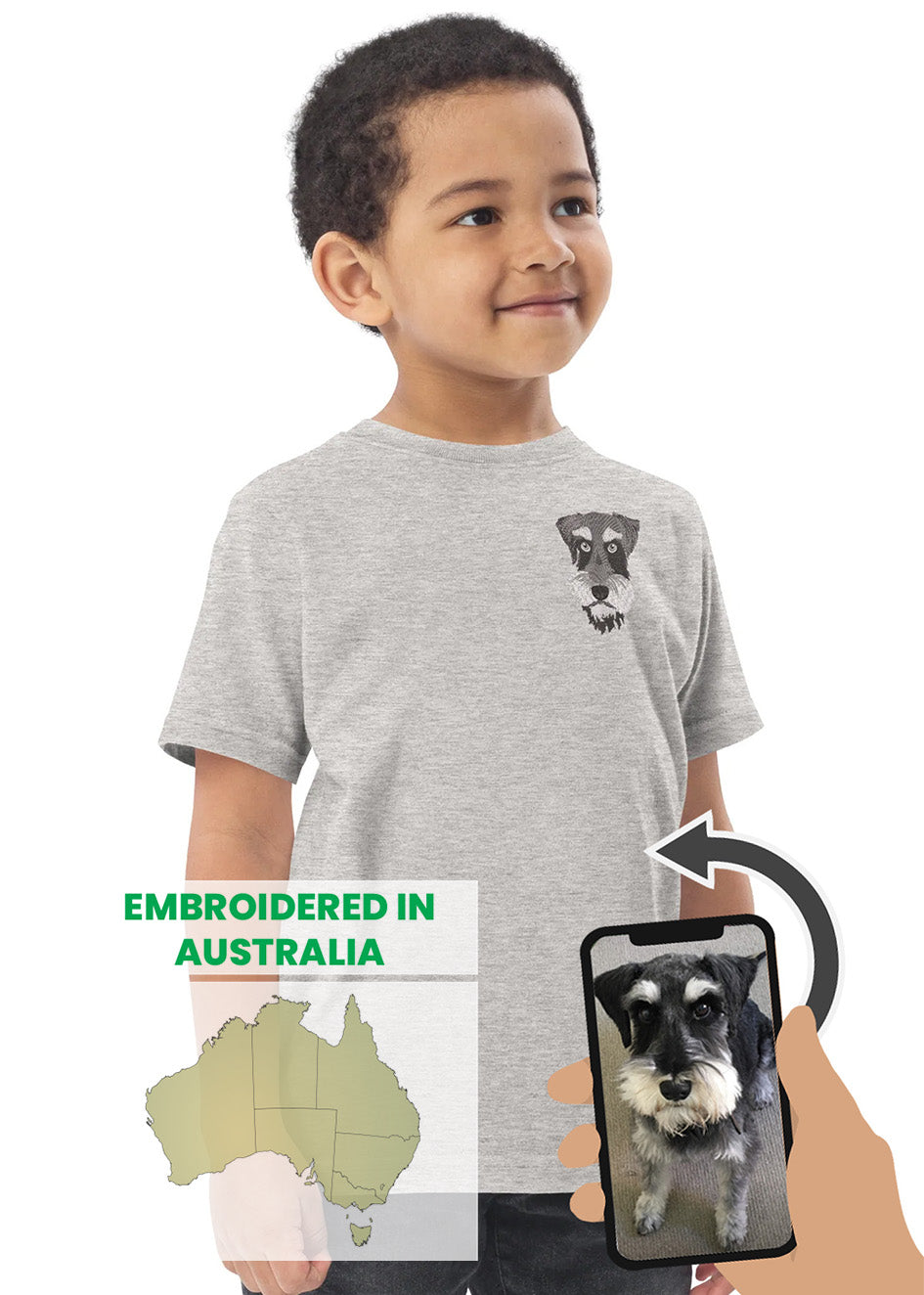 Custom Pet Embroidery - Toddler T-Shirt (NEXT-DAY prod. avail. at checkout) (Dog or Cat only)